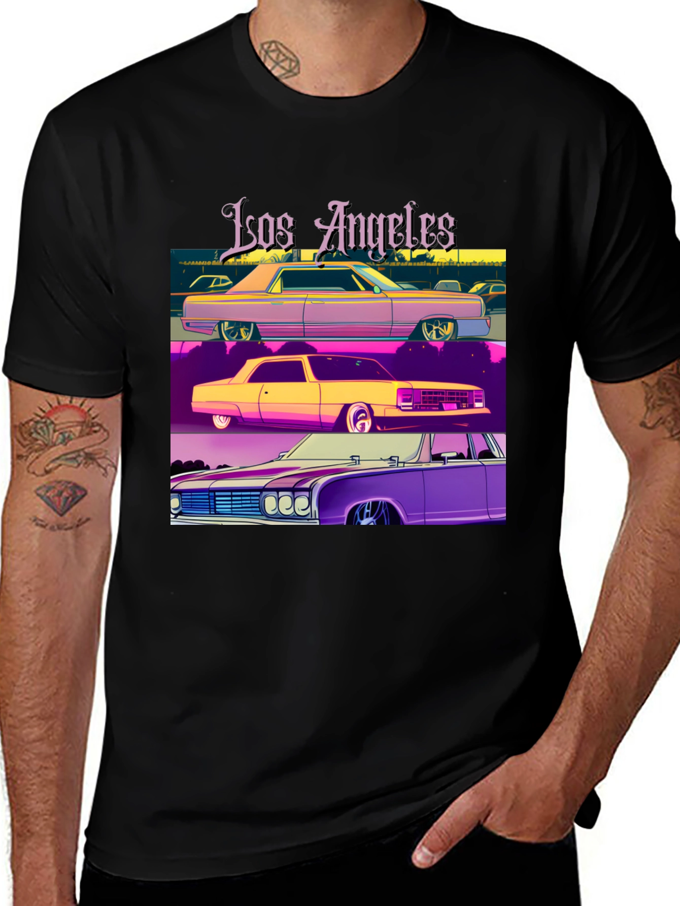 Los Angeles Classic Cars Graphic T-Shirt