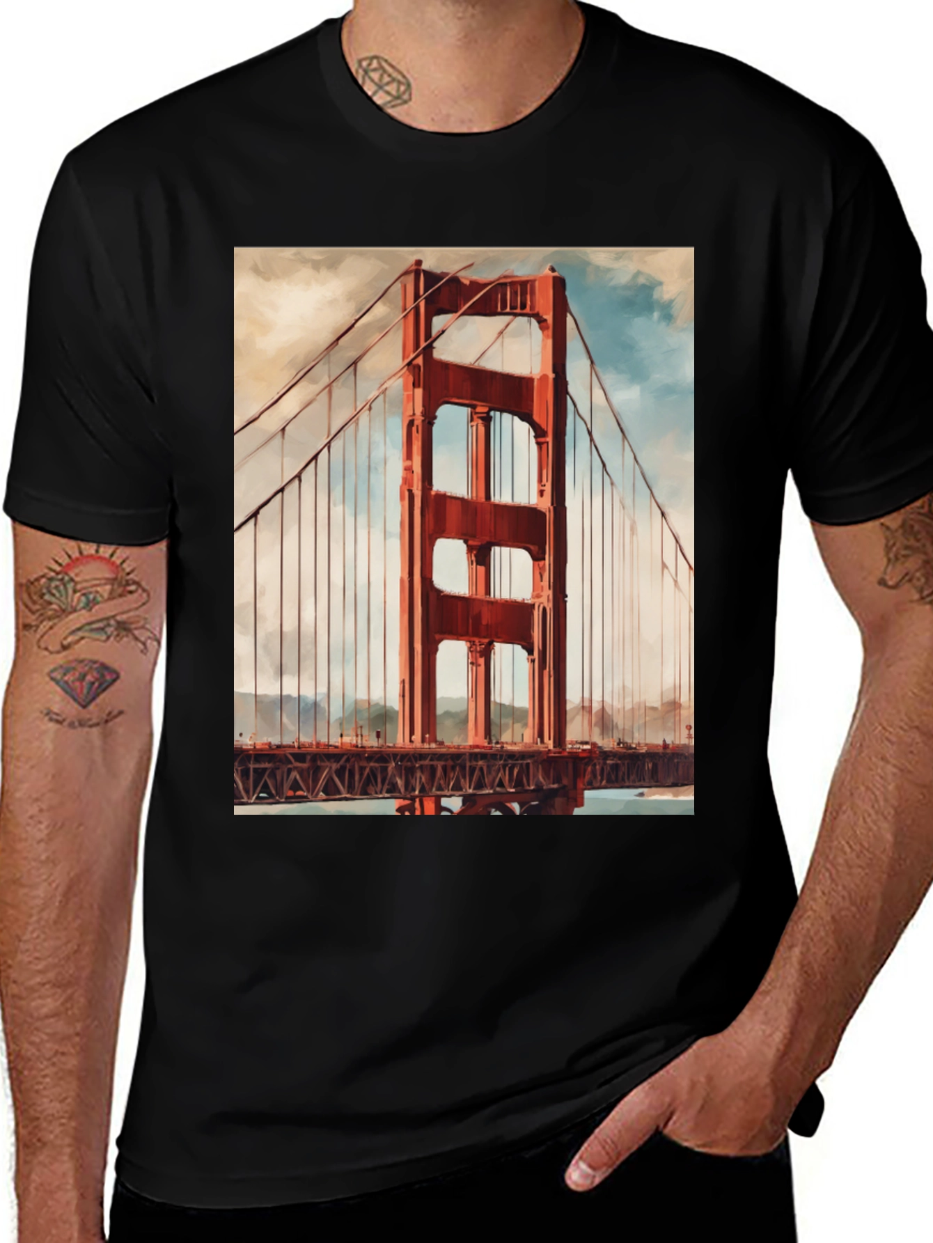 Variant 10 of Golden Gate Bridge Graphic Tee - San Francisco T-Shirt