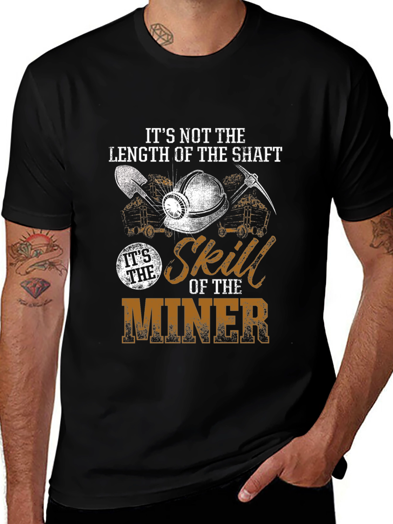 Black Miner Skill Graphic T-Shirt - Length of the Shaft main image