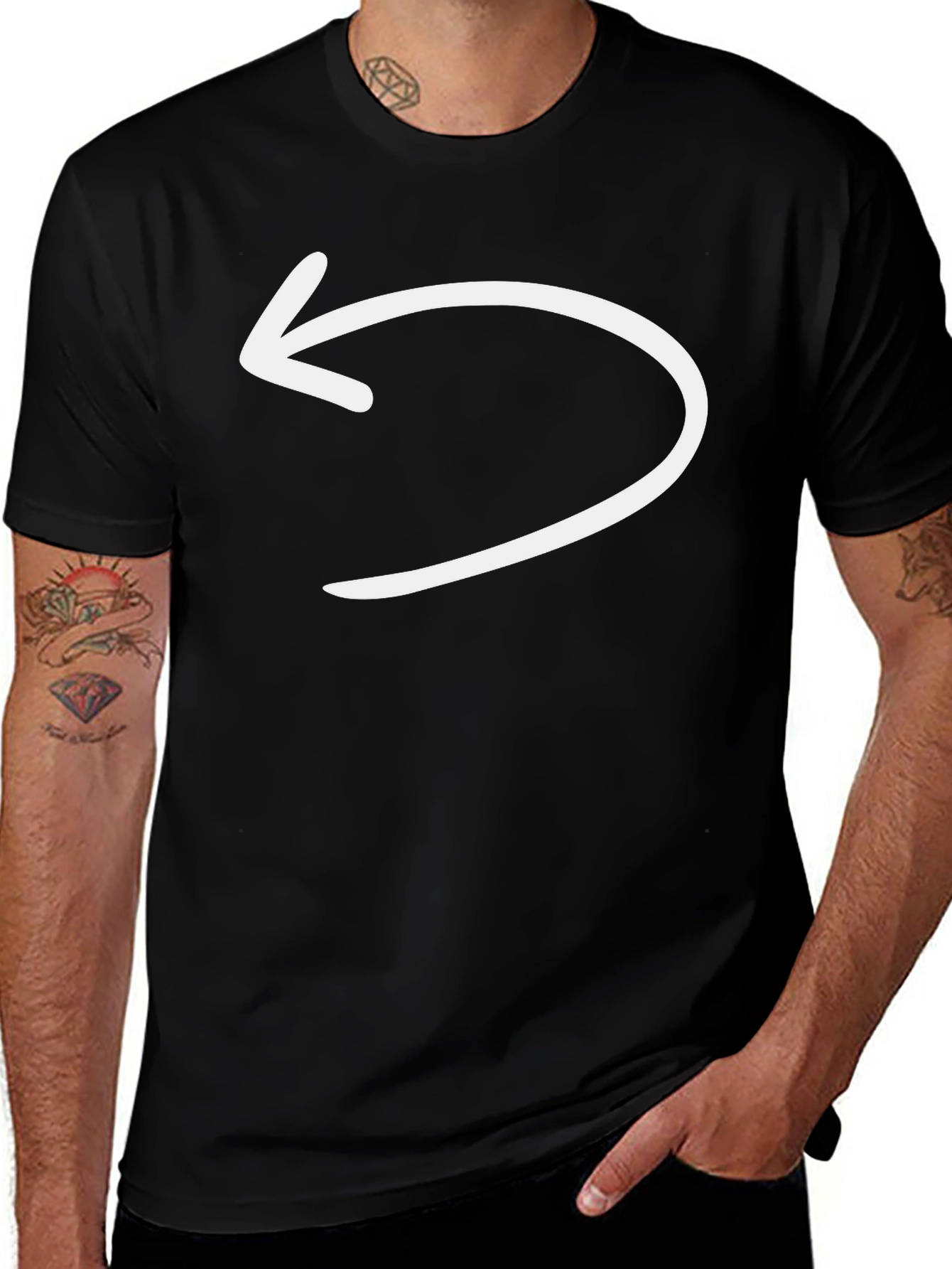 Variant 25 of Retro Arrow Black T-Shirt - Stylish & Comfortable