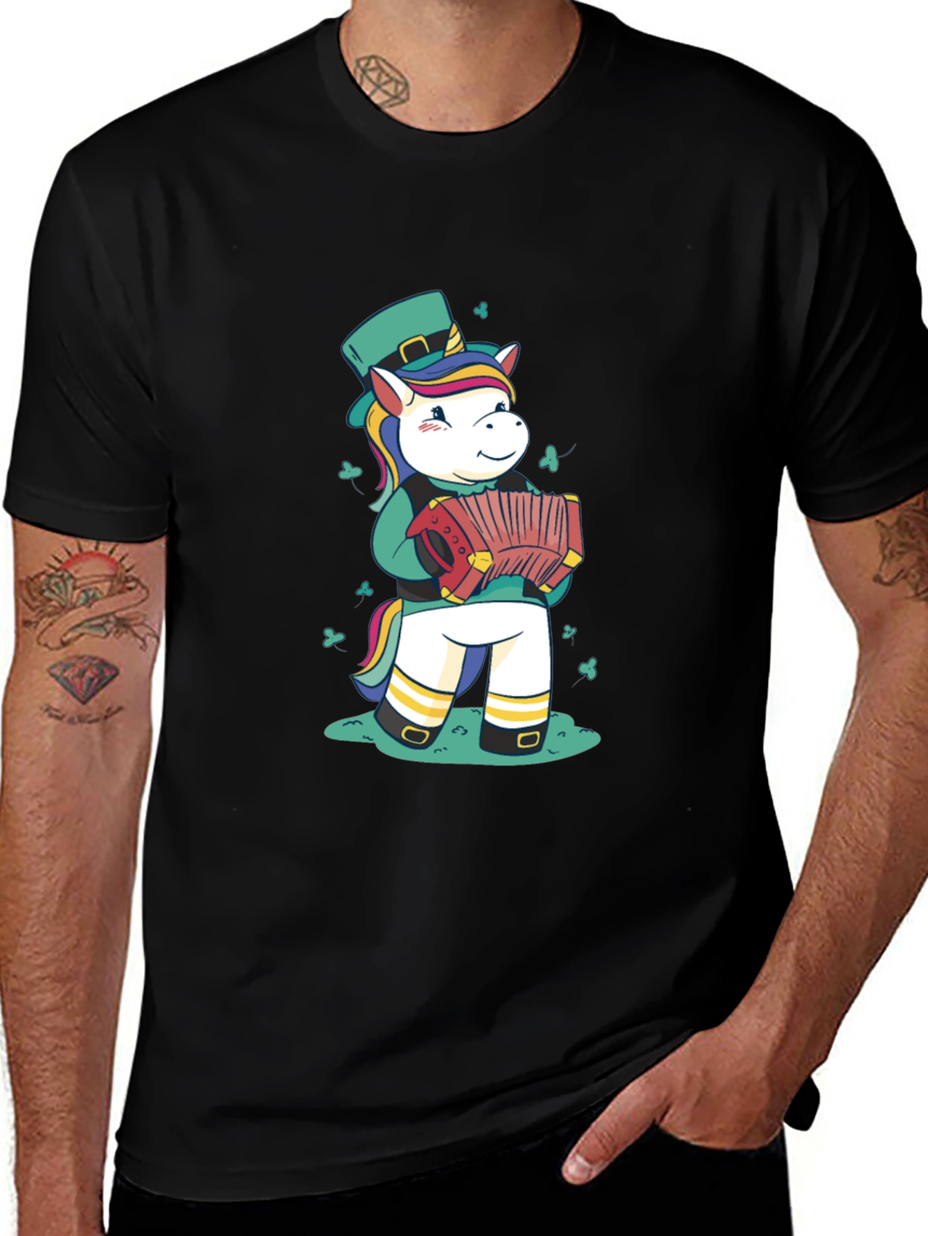 St. Patrick's Day Unicorn Accordion Graphic Tee