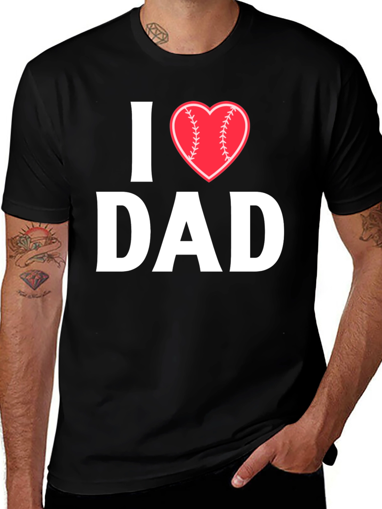 Variant 24 of I Heart Baseball Dad T-Shirt