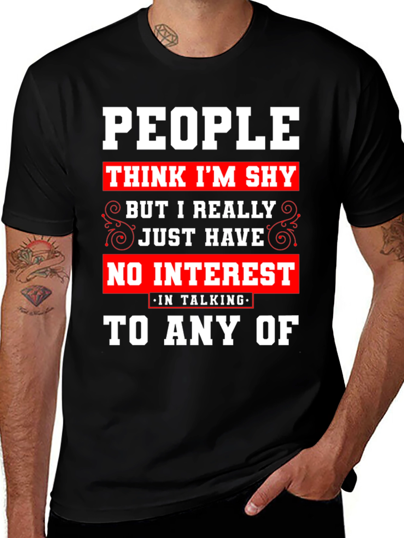 Variant 11 of Introvert Statement T-Shirt - "No Interest"