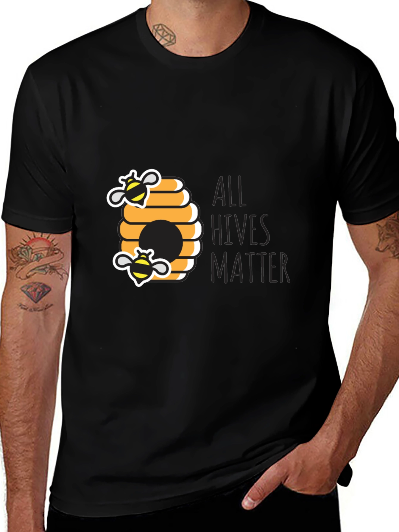 Variant 23 of All Hives Matter Tee - Black Crew Neck