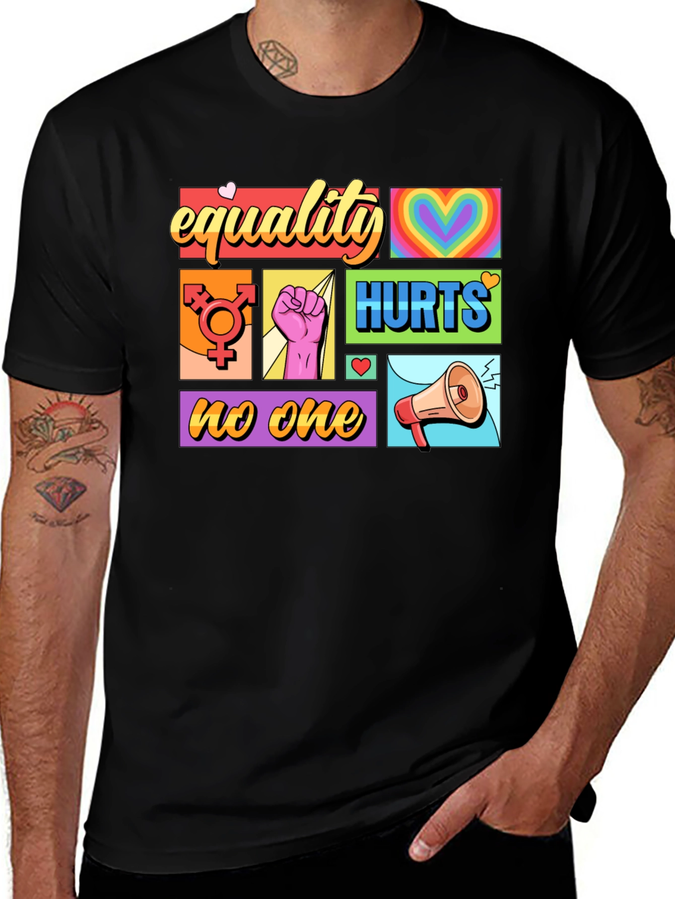 Variant 28 of Equality Hurts No One Graphic T-Shirt