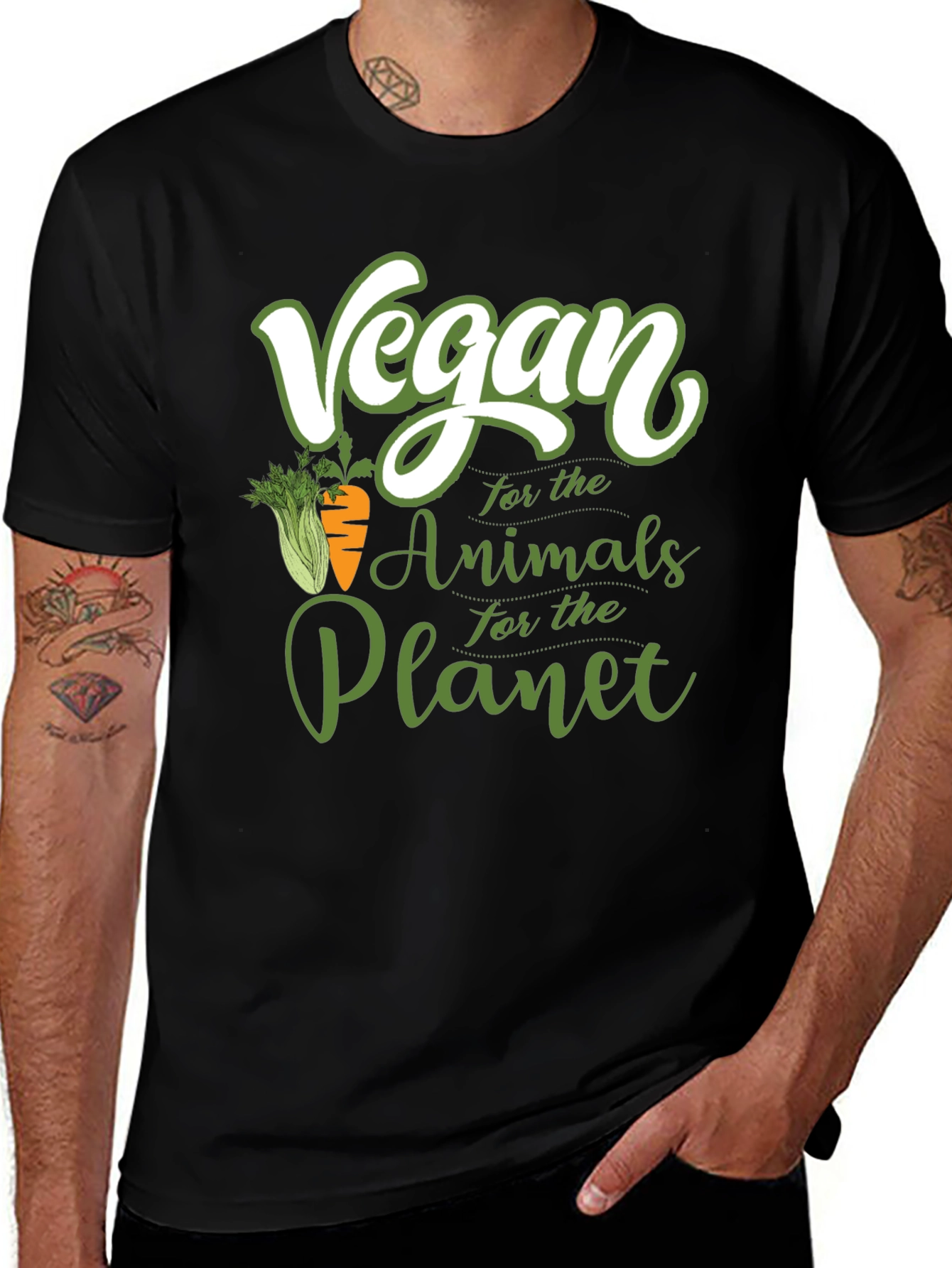 Variant 19 of Vegan T-Shirt - For the Animals, For the Planet