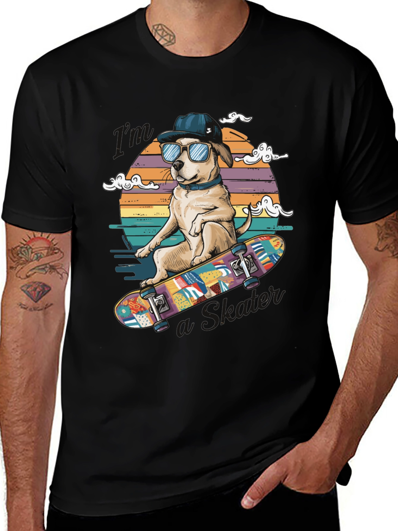Variant 25 of Cool Dog Skateboard T-Shirt - Unique Graphic Tee