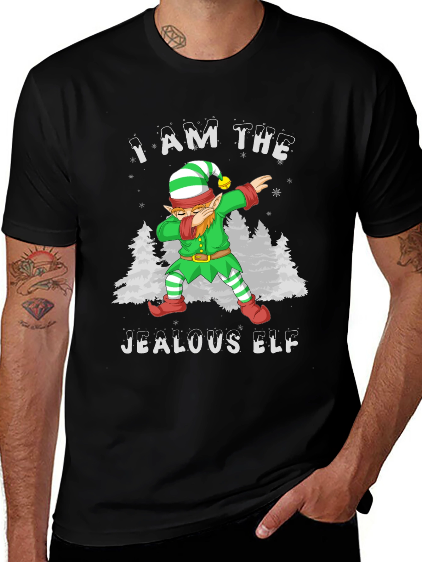 Jealous Elf Dab T-Shirt - Holiday Humor
