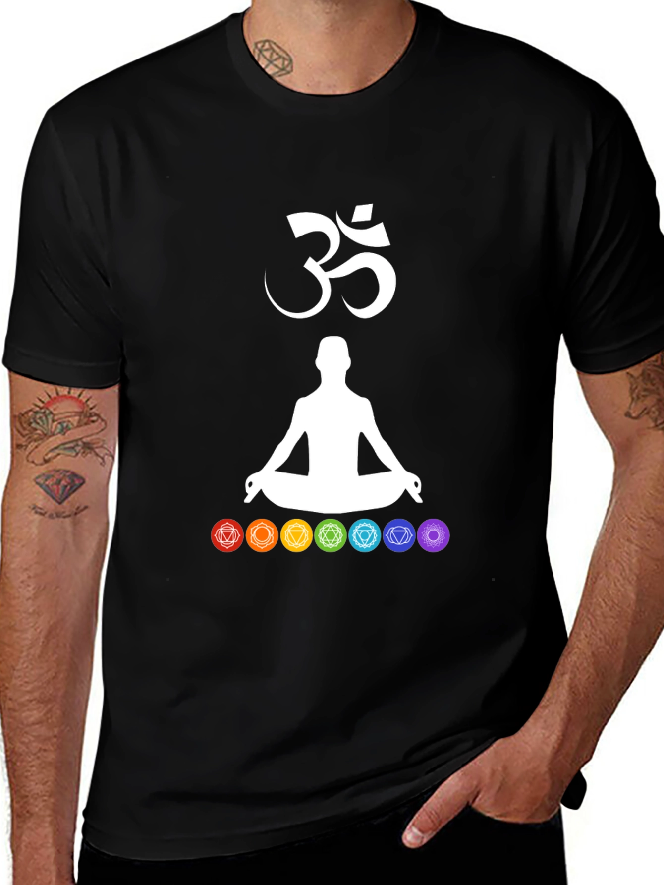 Variant 27 of Chakra Meditation T-Shirt Yoga Om Spiritual Design