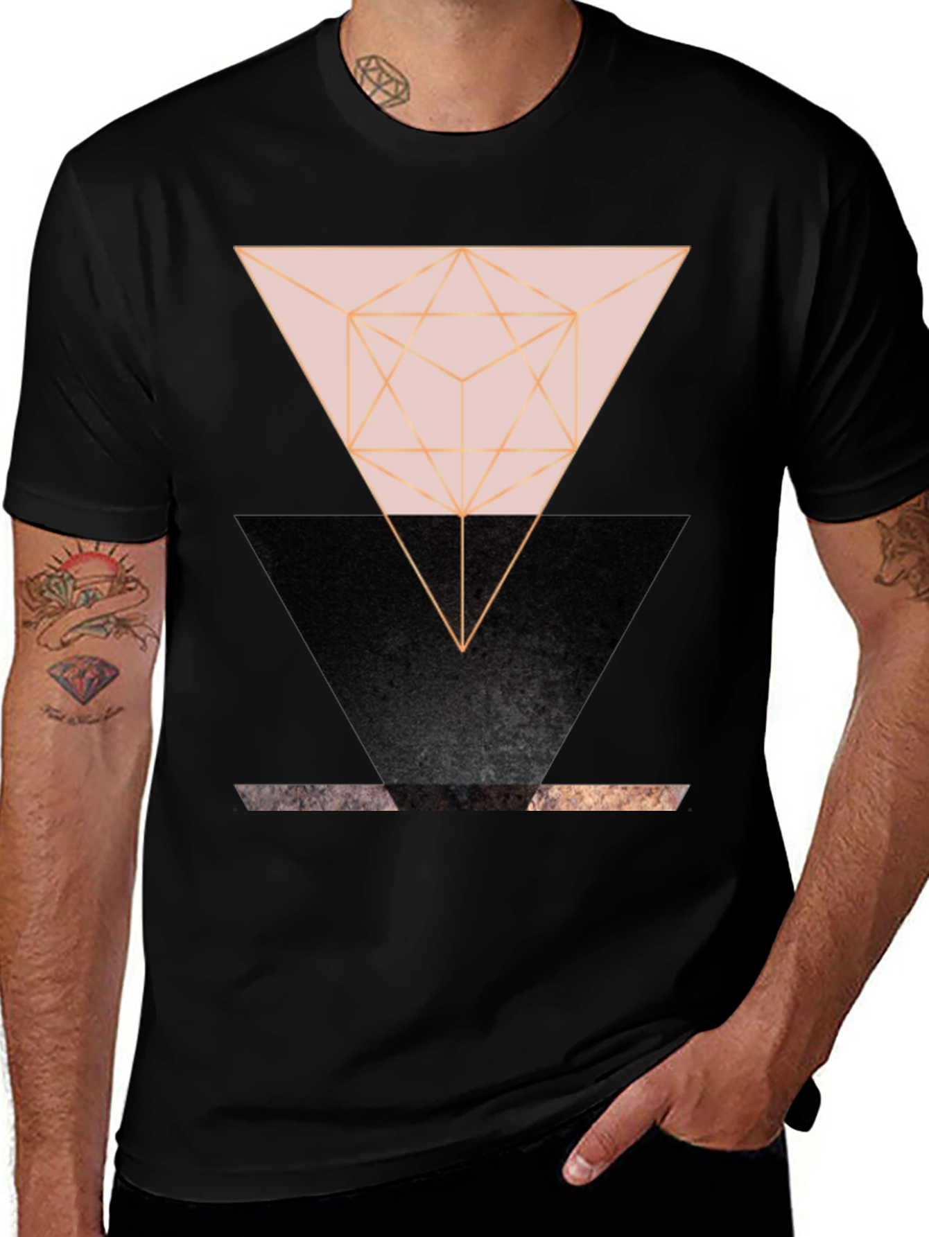 Variant 3 of Geometric Triangle Graphic Print Tee