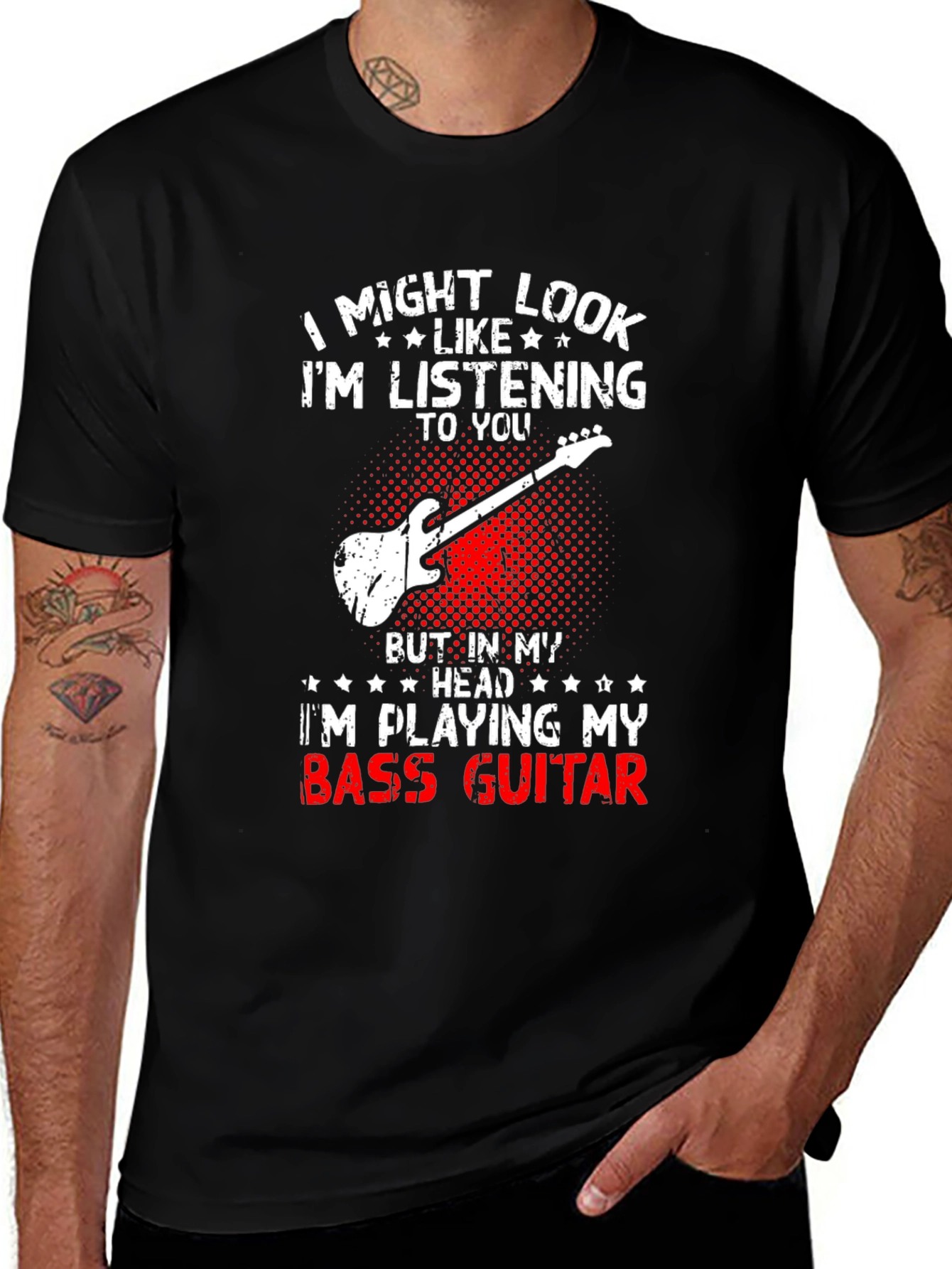 Variant 13 of Bass Guitar Player T-Shirt - I'm Playing My Bass Guitar