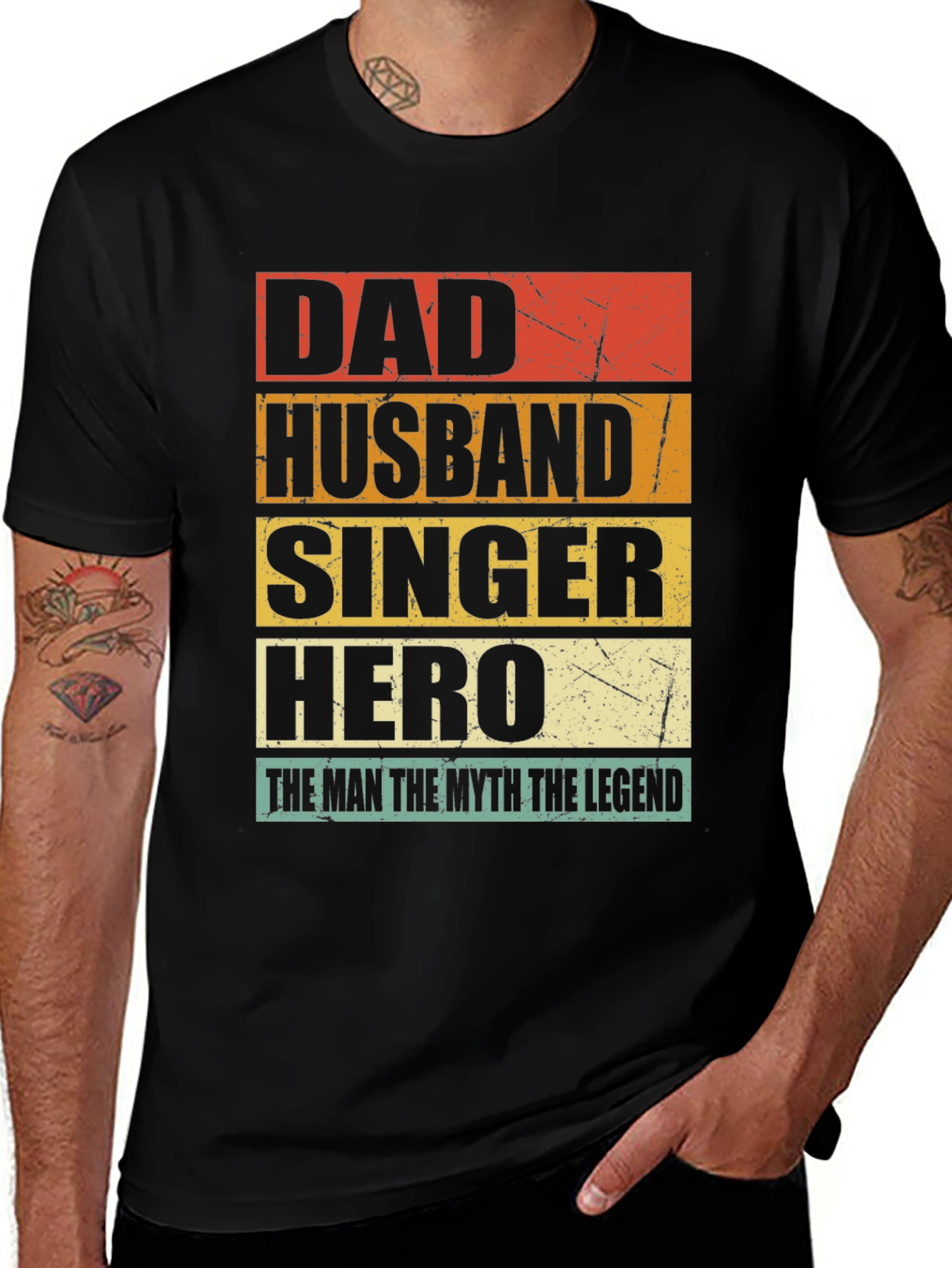 Variant 15 of Dad Husband Singer Hero Graphic T-Shirt