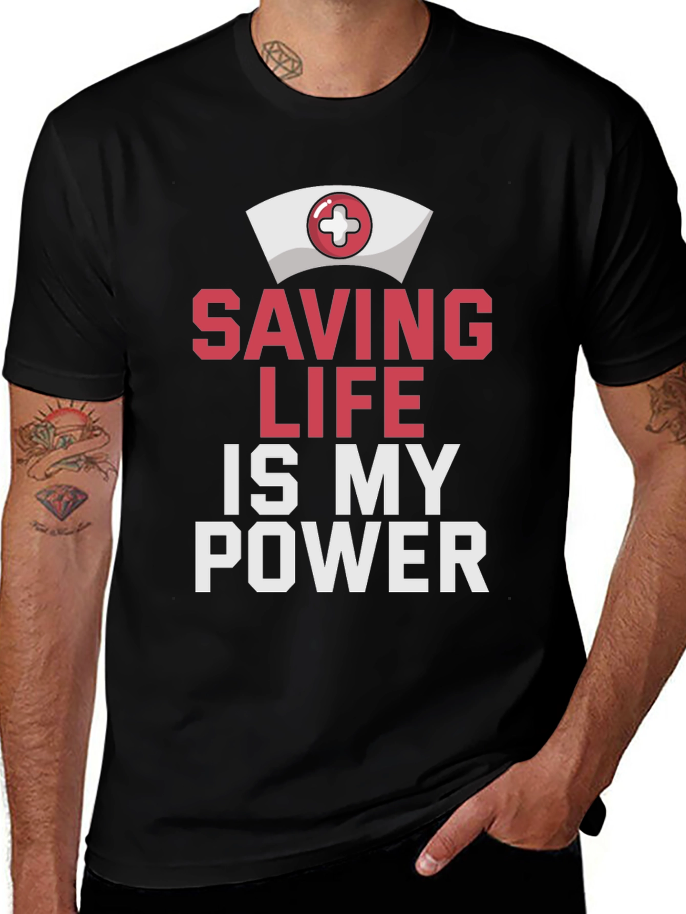 Variant 30 of Saving Life Is My Power T-Shirt