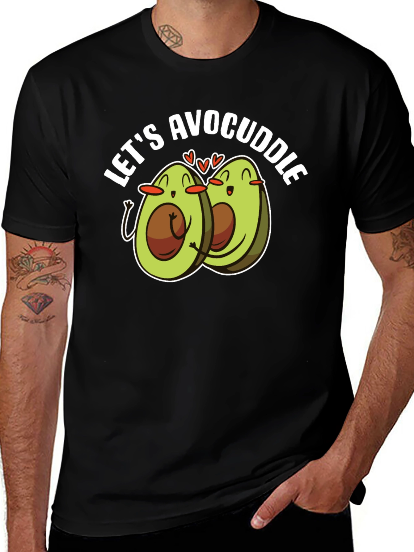 Variant 3 of Avocado Cuddle T-Shirt - Cute Foodie Tee