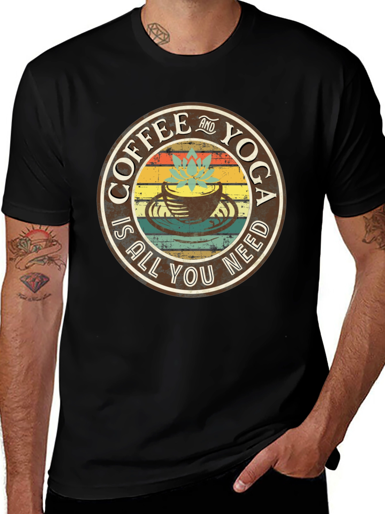 Variant 15 of Coffee and Yoga T-Shirt - Unisex Soft Cotton Tee