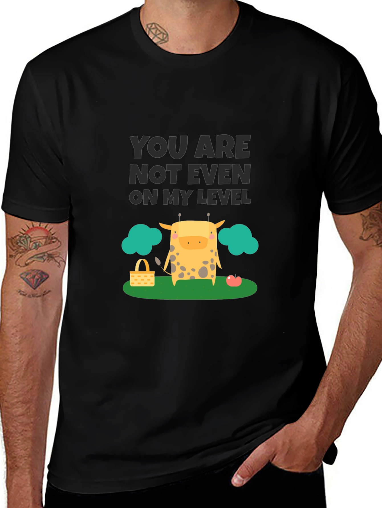 Black You're Not On My Level Giraffe T-Shirt main image