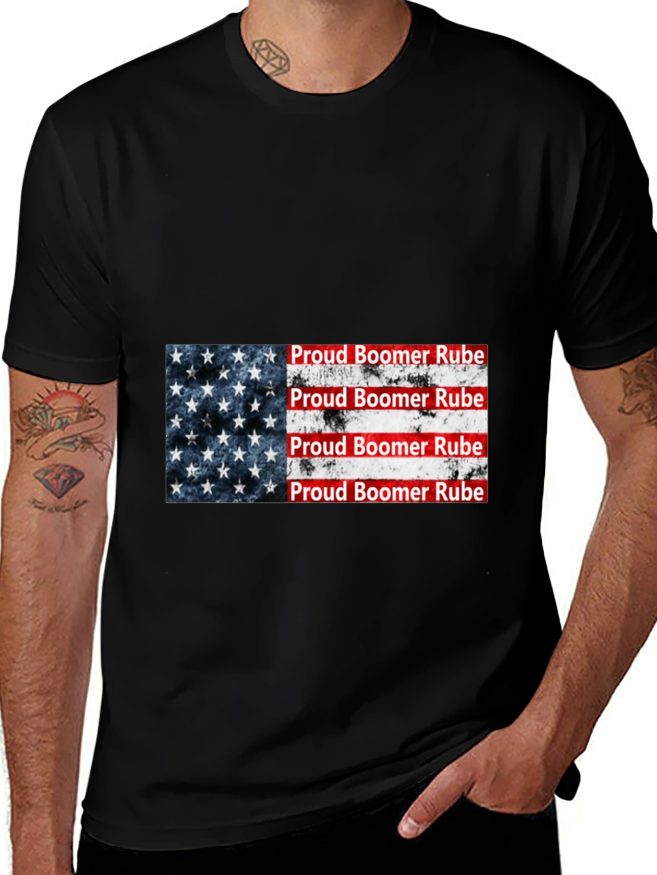 Black Proud Boomer Rube Graphic Tee main image