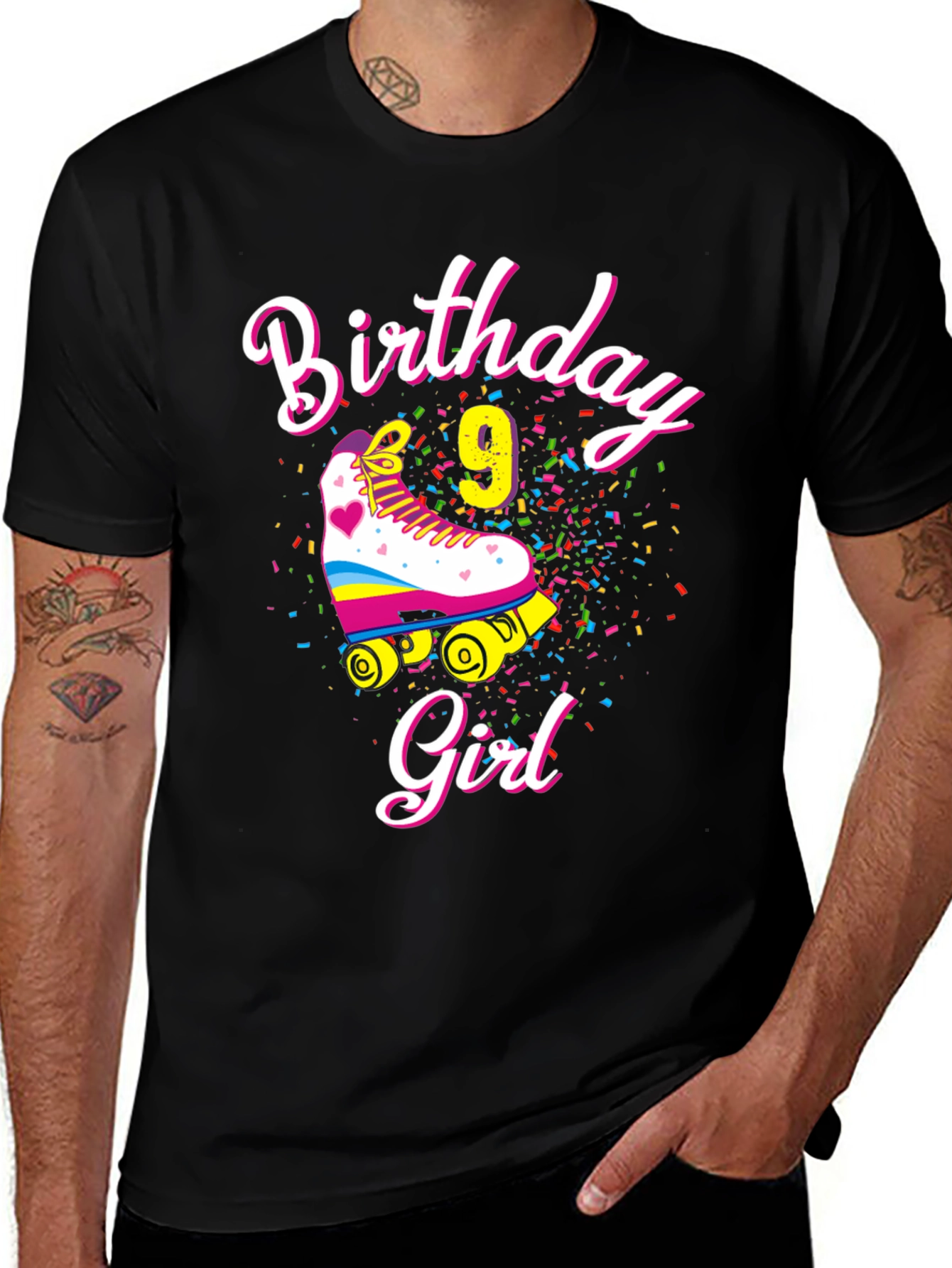 Variant 10 of Birthday Girl 9 Roller Skate T-Shirt