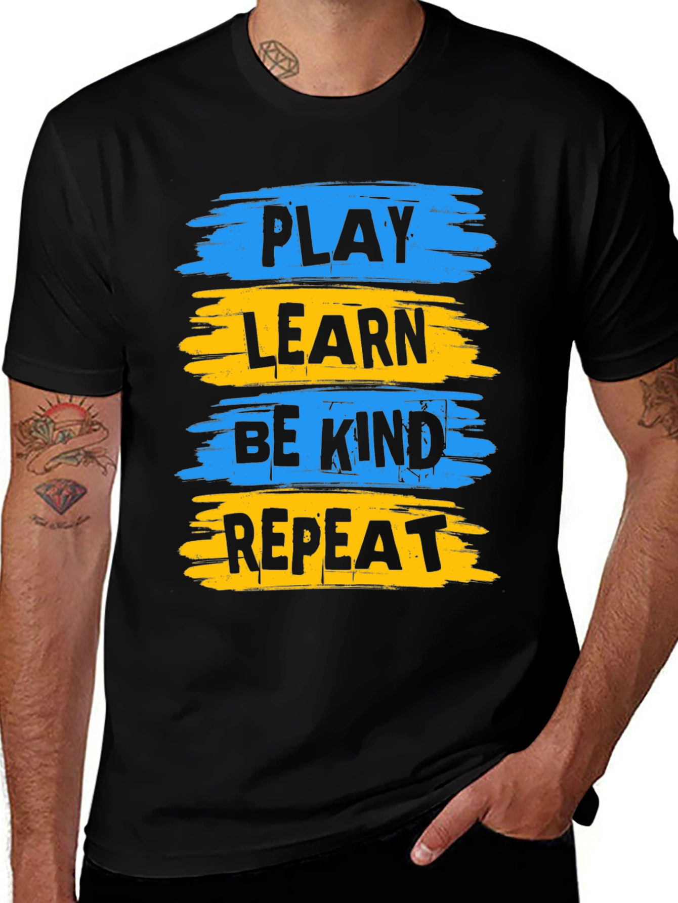 Variant 11 of Play Learn Be Kind Repeat Graphic Tee