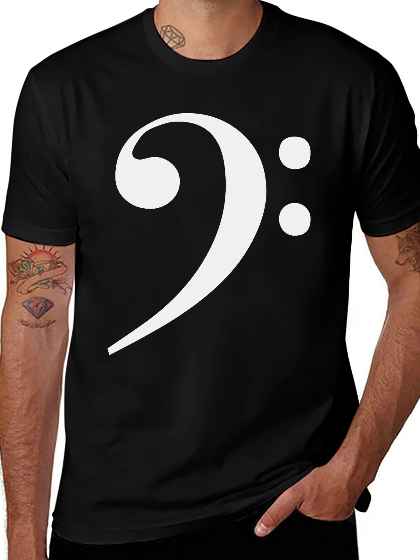 Variant 2 of Bass Clef T-Shirt - Music Lover Tee