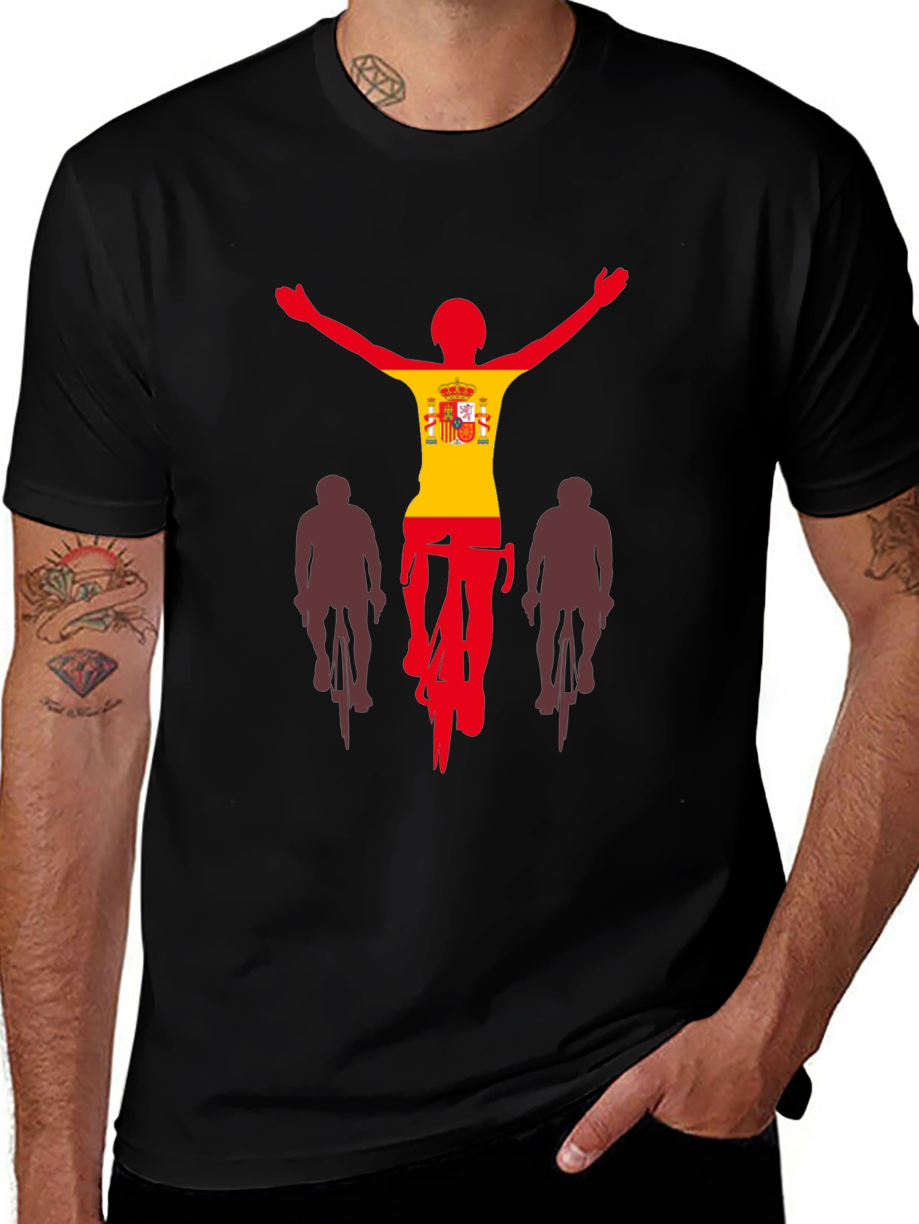 Spain Cyclist T-Shirt - Black