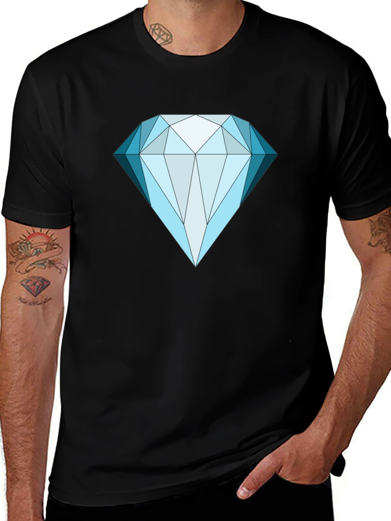Variant 23 of Diamond Graphic Tee - Bold Black Shirt