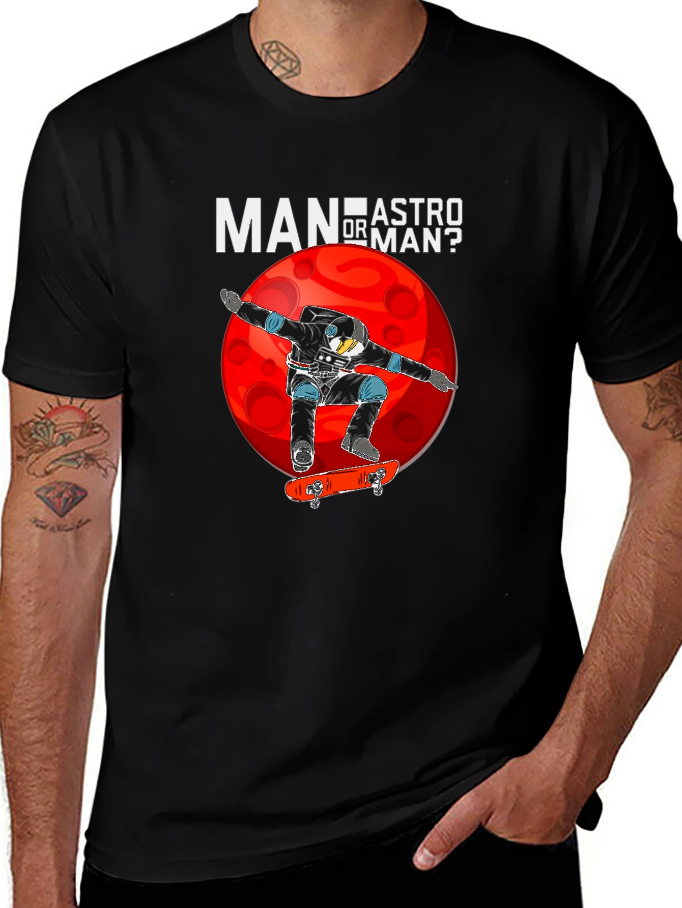 Variant 18 of Man or Astro Man? Black T-Shirt