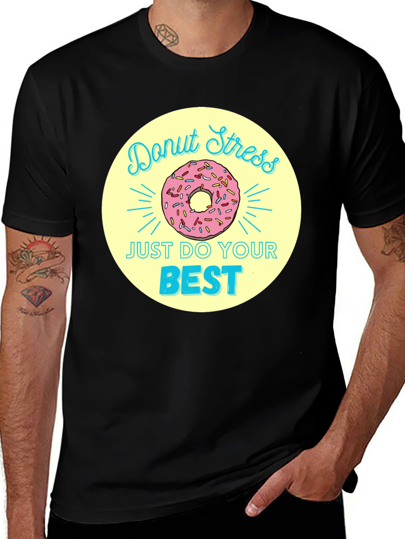 Variant 7 of Donut Stress T-Shirt - Just Do Your Best!