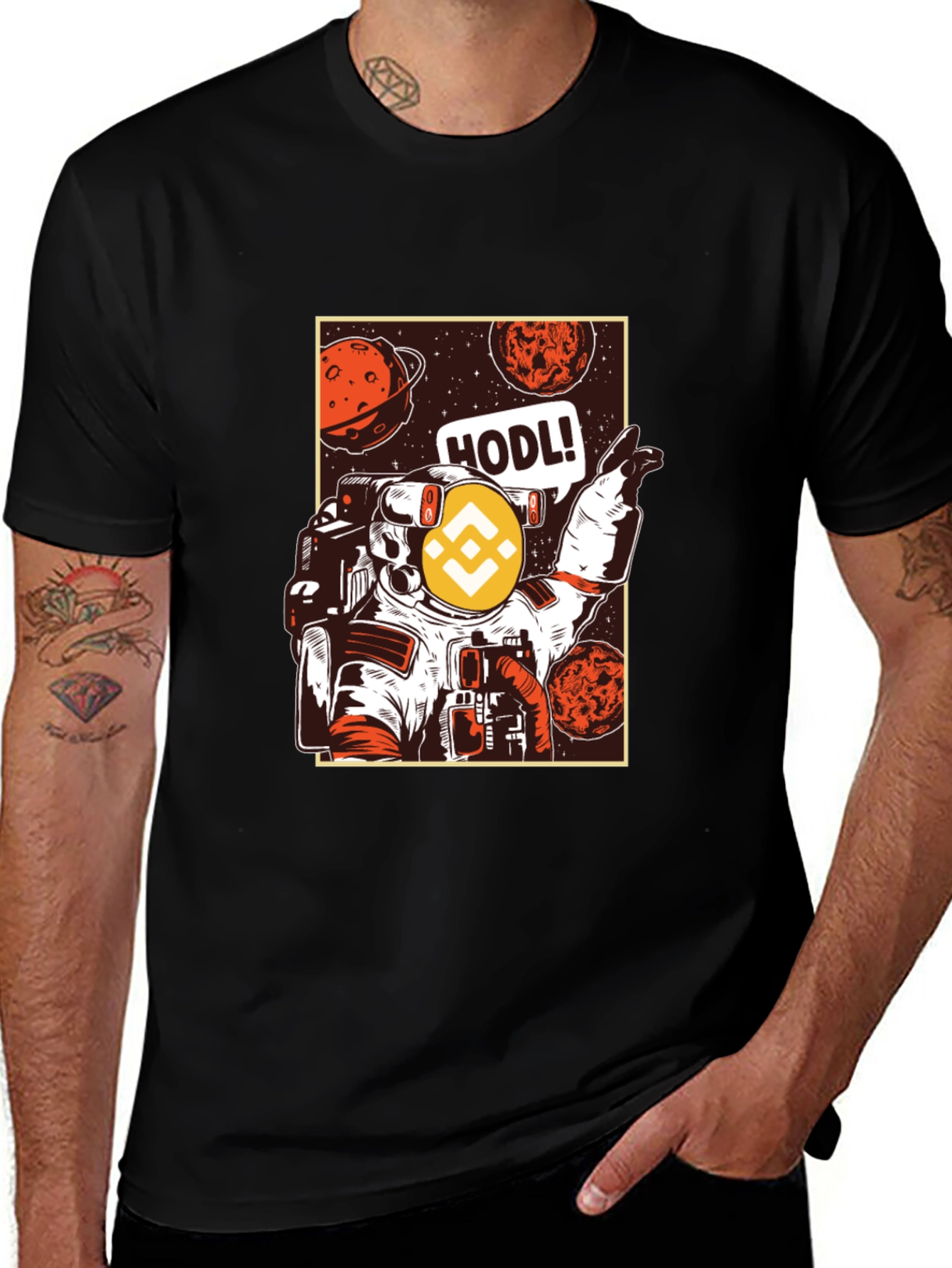 Variant 6 of Crypto Astronaut HODL T-Shirt