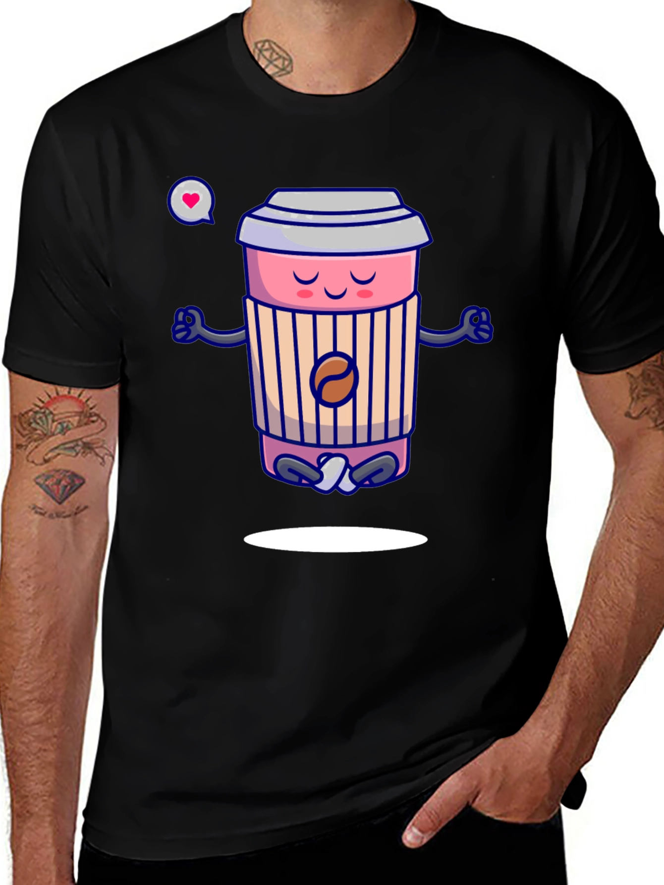 Variant 17 of Zen Coffee Cup T-Shirt - Meditating Beverage Tee