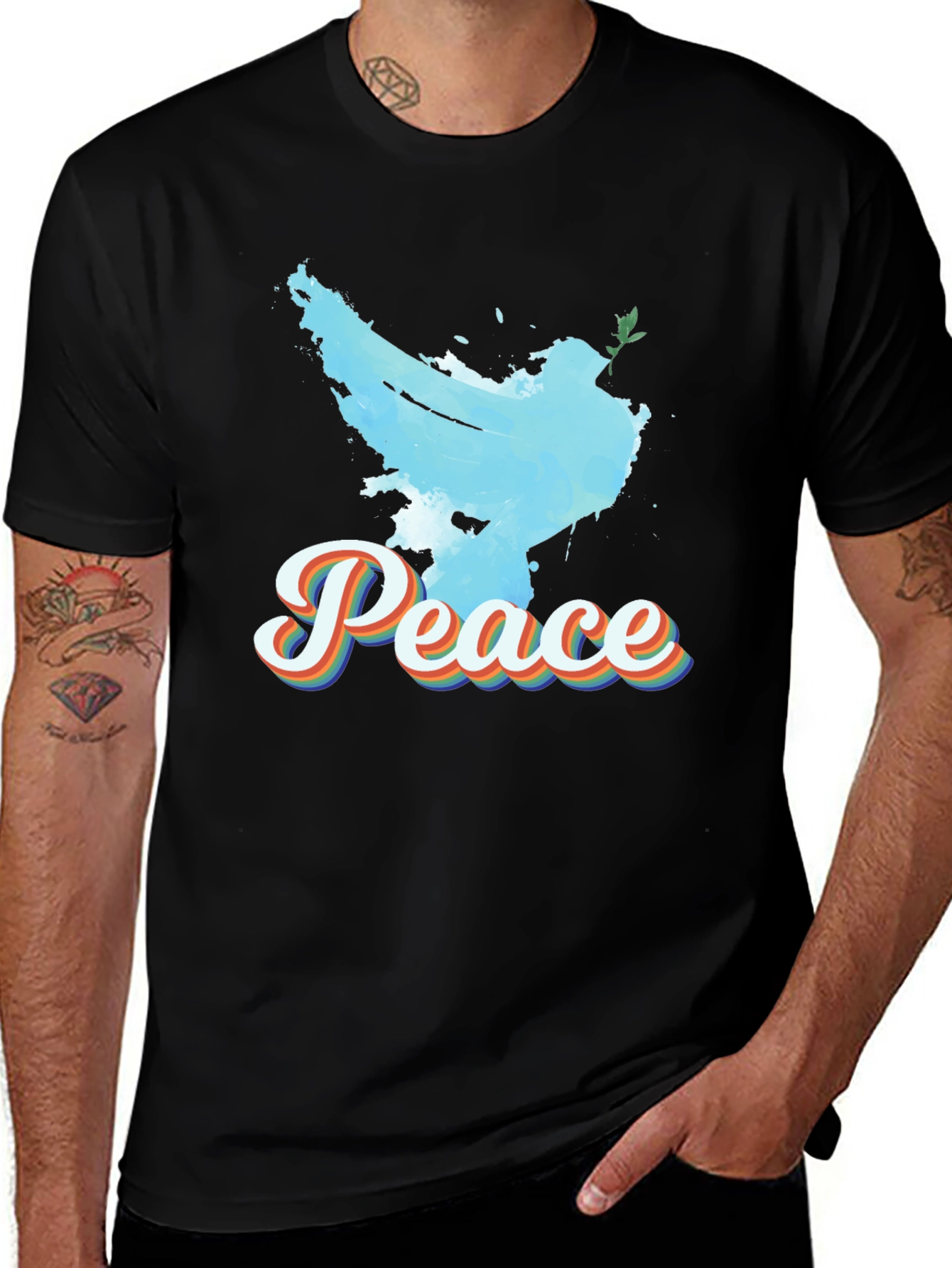 Variant 22 of Peace Dove Graphic Tee - Black