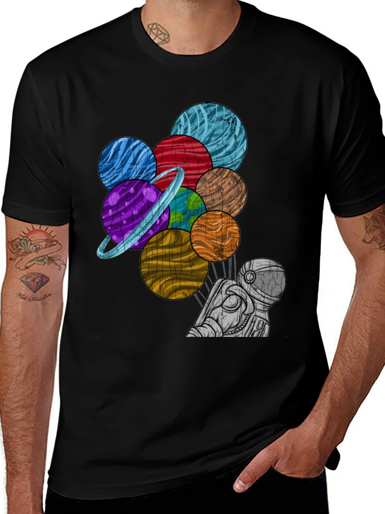 Variant 26 of Planets & Astronaut Graphic T-Shirt