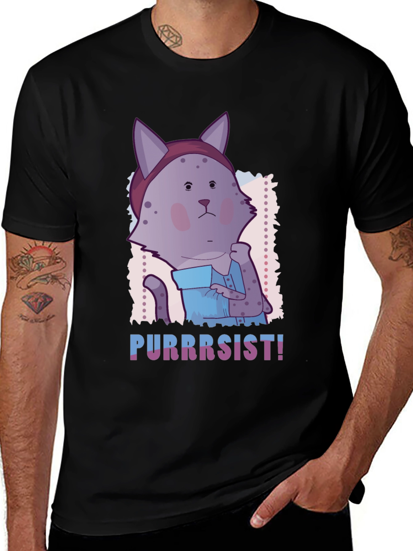 Variant 14 of Purrrsist! Cat Graphic Tee - Unisex Soft Cotton
