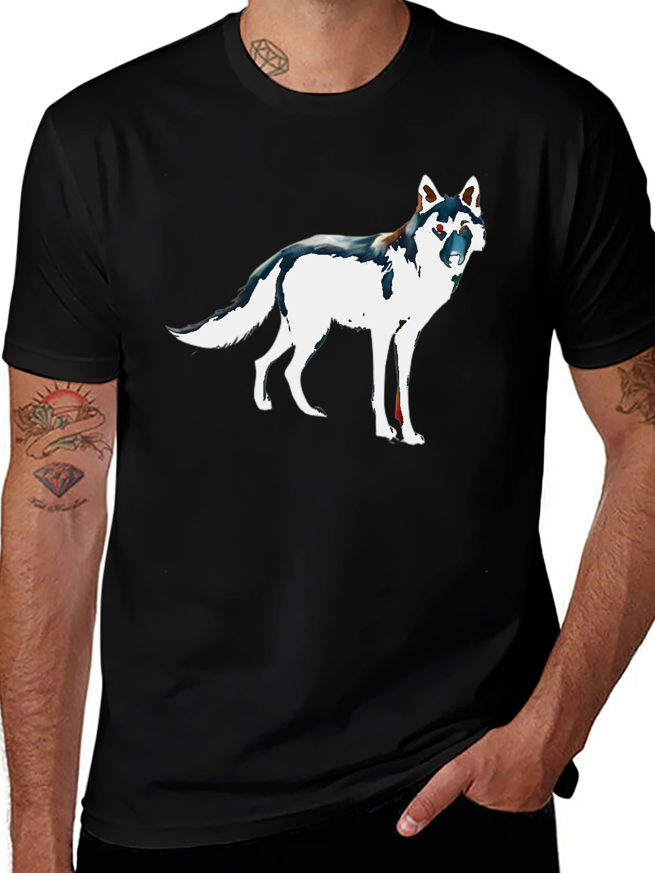 Variant 23 of Wolf Graphic Tee - Stylish Black Cotton T-Shirt