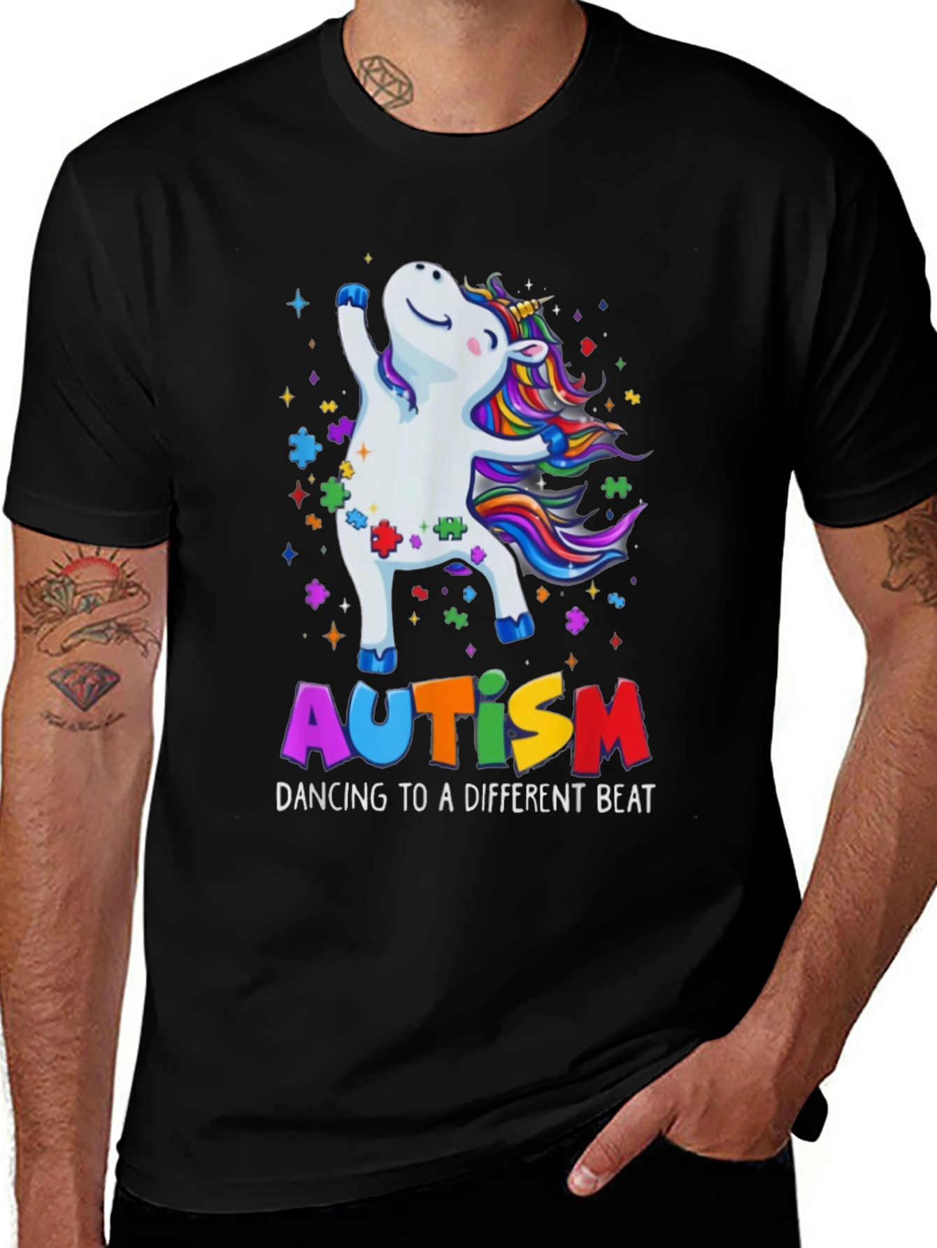 Autism Awareness Unicorn T-Shirt - Dance to a Different Beat