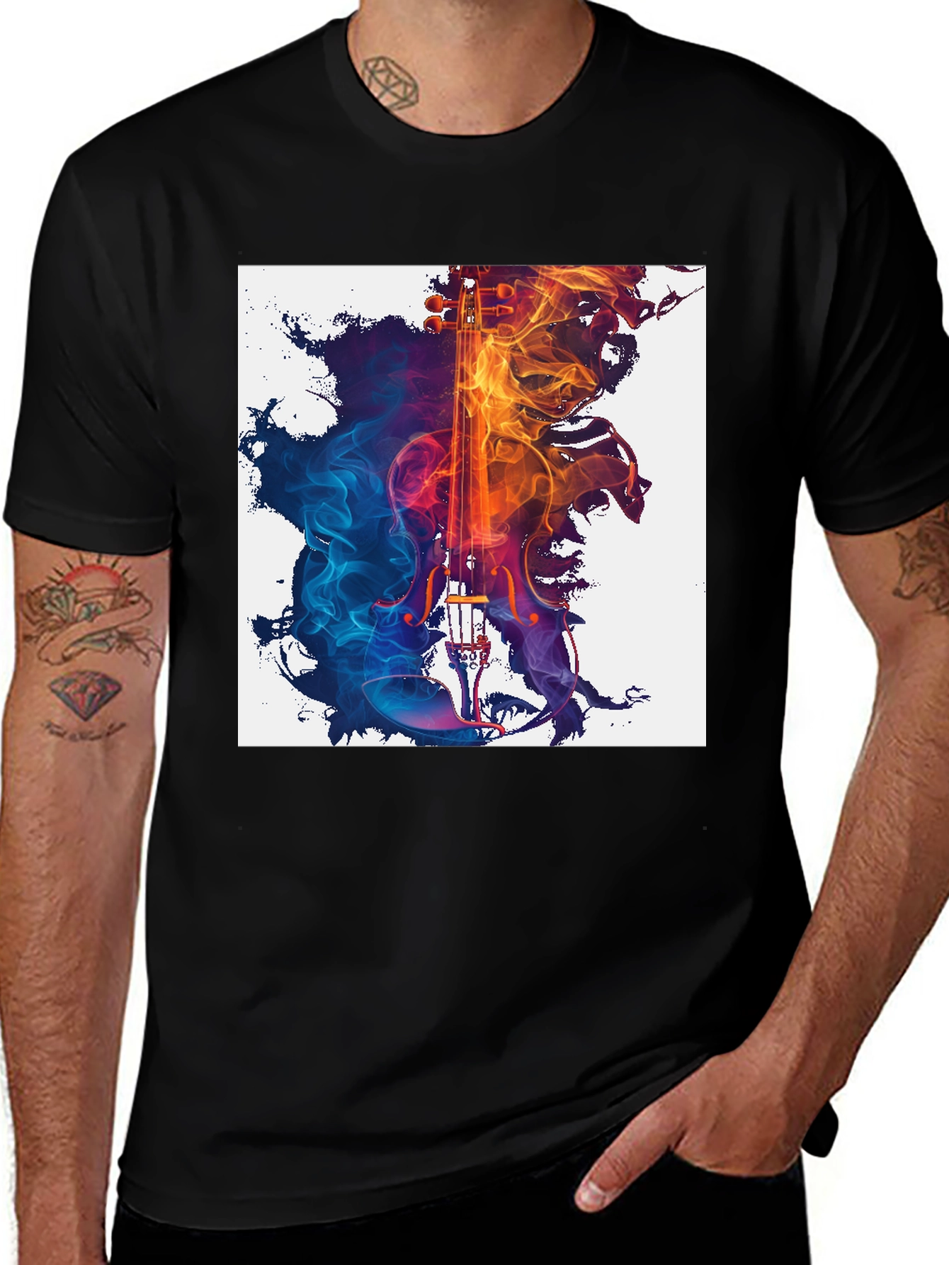 Variant 24 of Abstract Violin Graphic T-Shirt