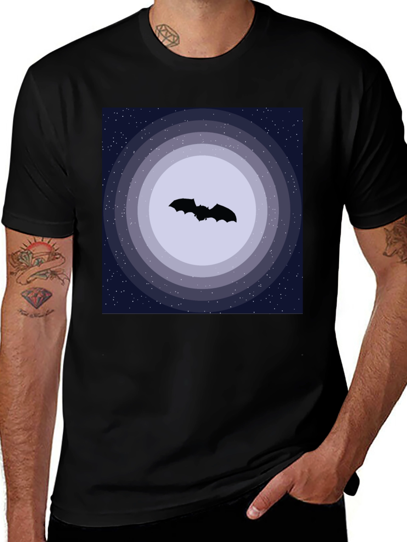 Variant 8 of Bat Silhouette Night Sky Graphic Tee
