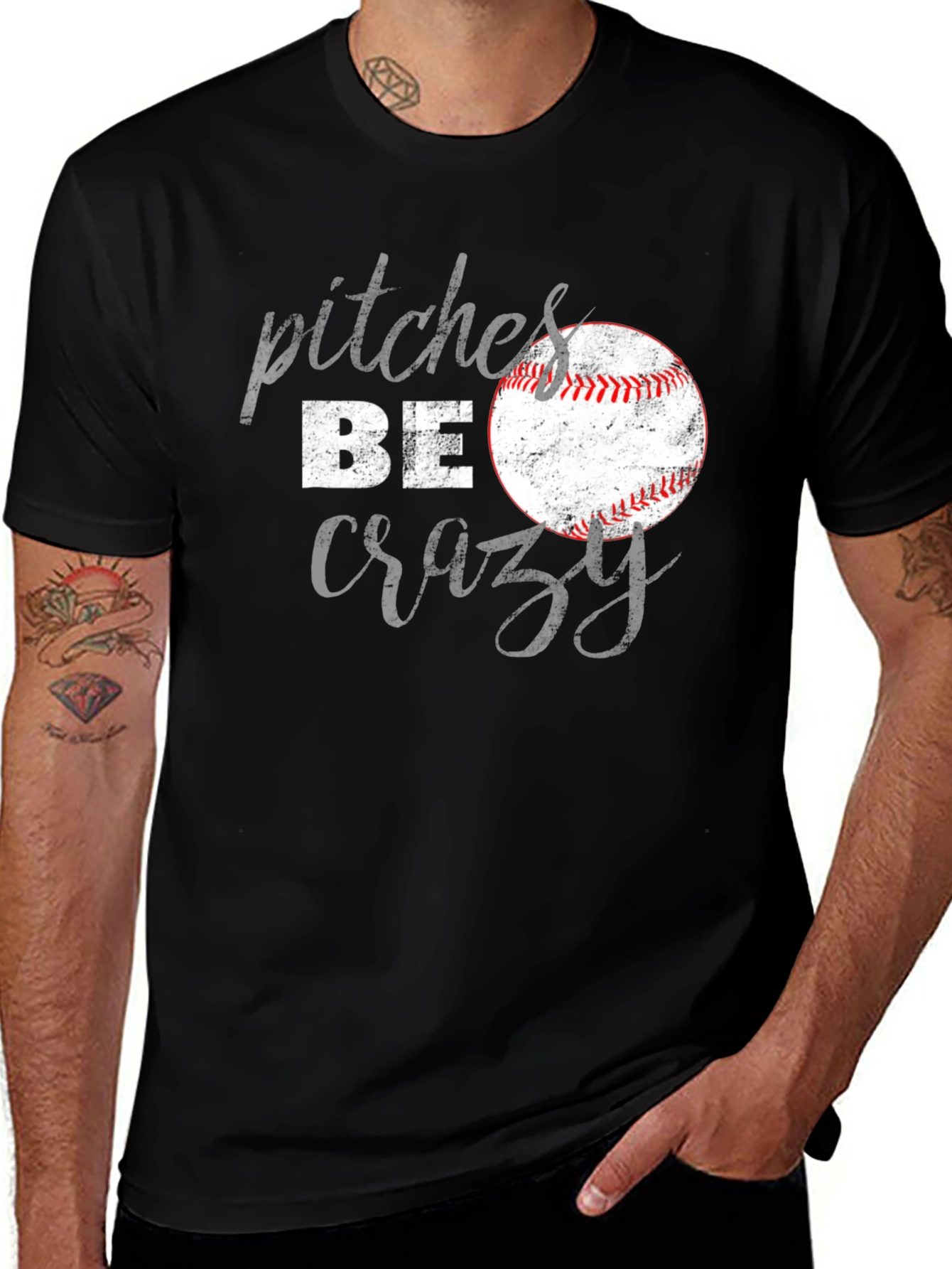 Variant 19 of Pitches Be Crazy Baseball Graphic T-Shirt