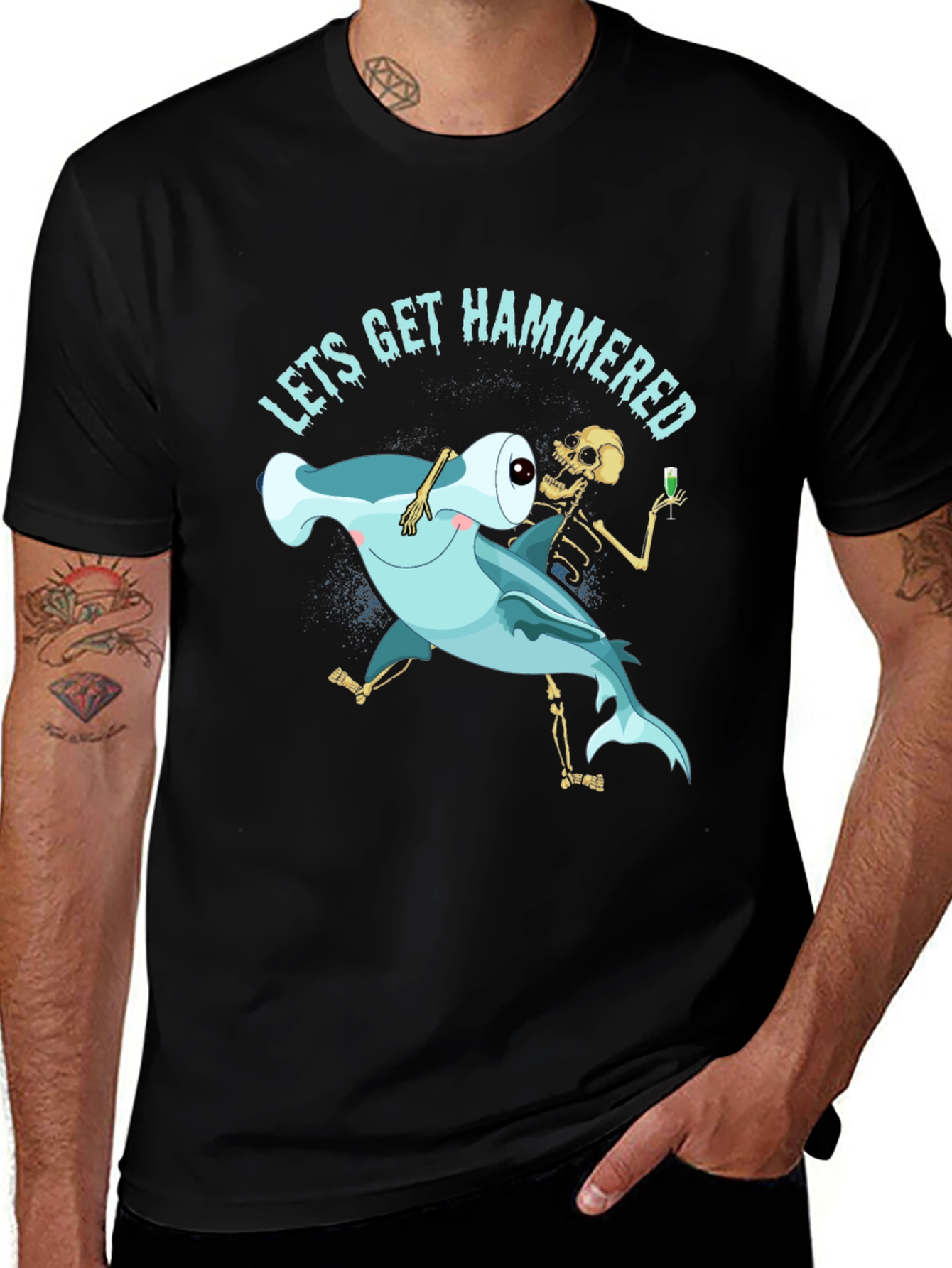 Black Lets Get Hammered Graphic Tee main image