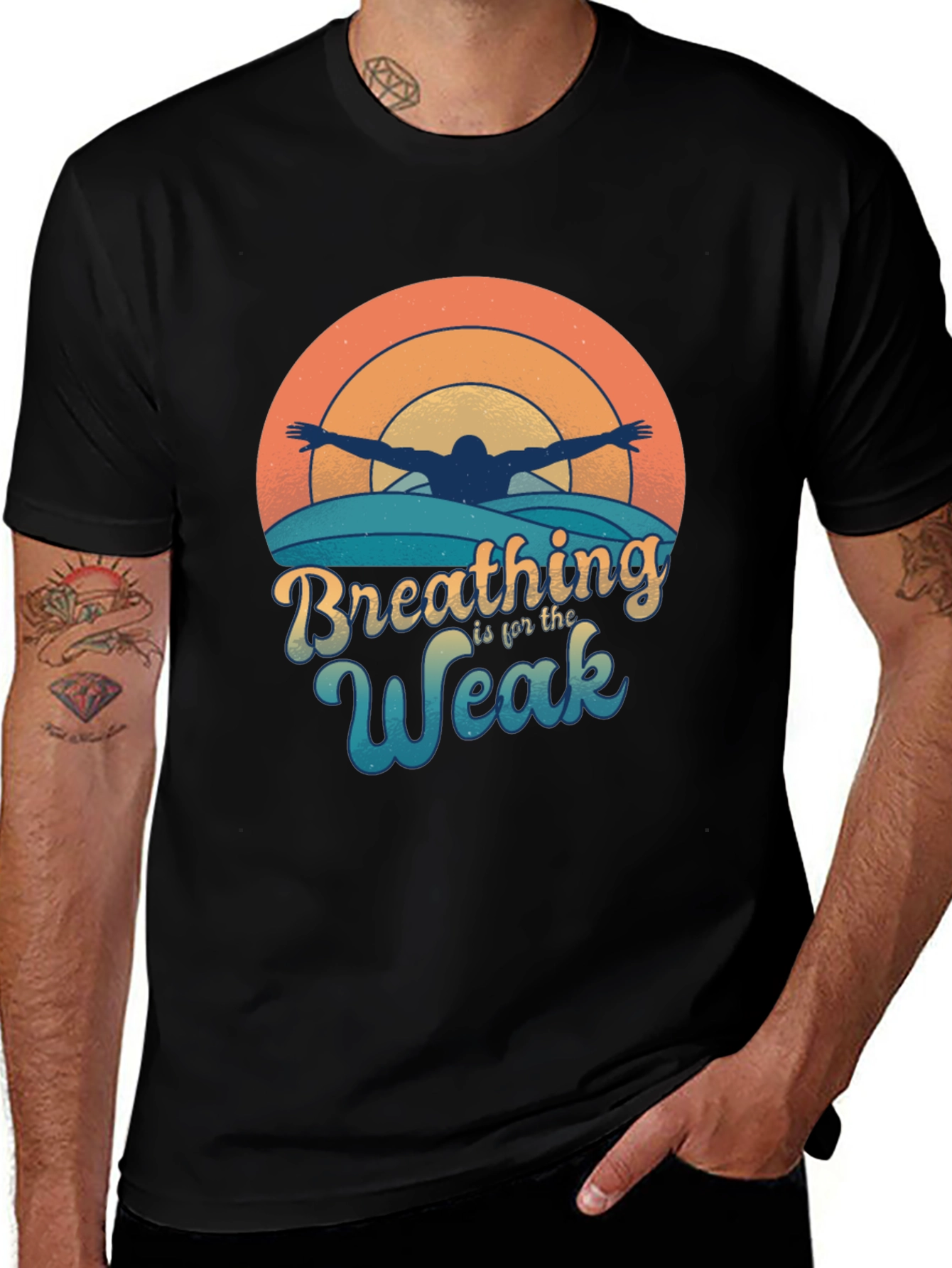 Variant 16 of Breathing Is For The Weak Funny Swimmer T-Shirt