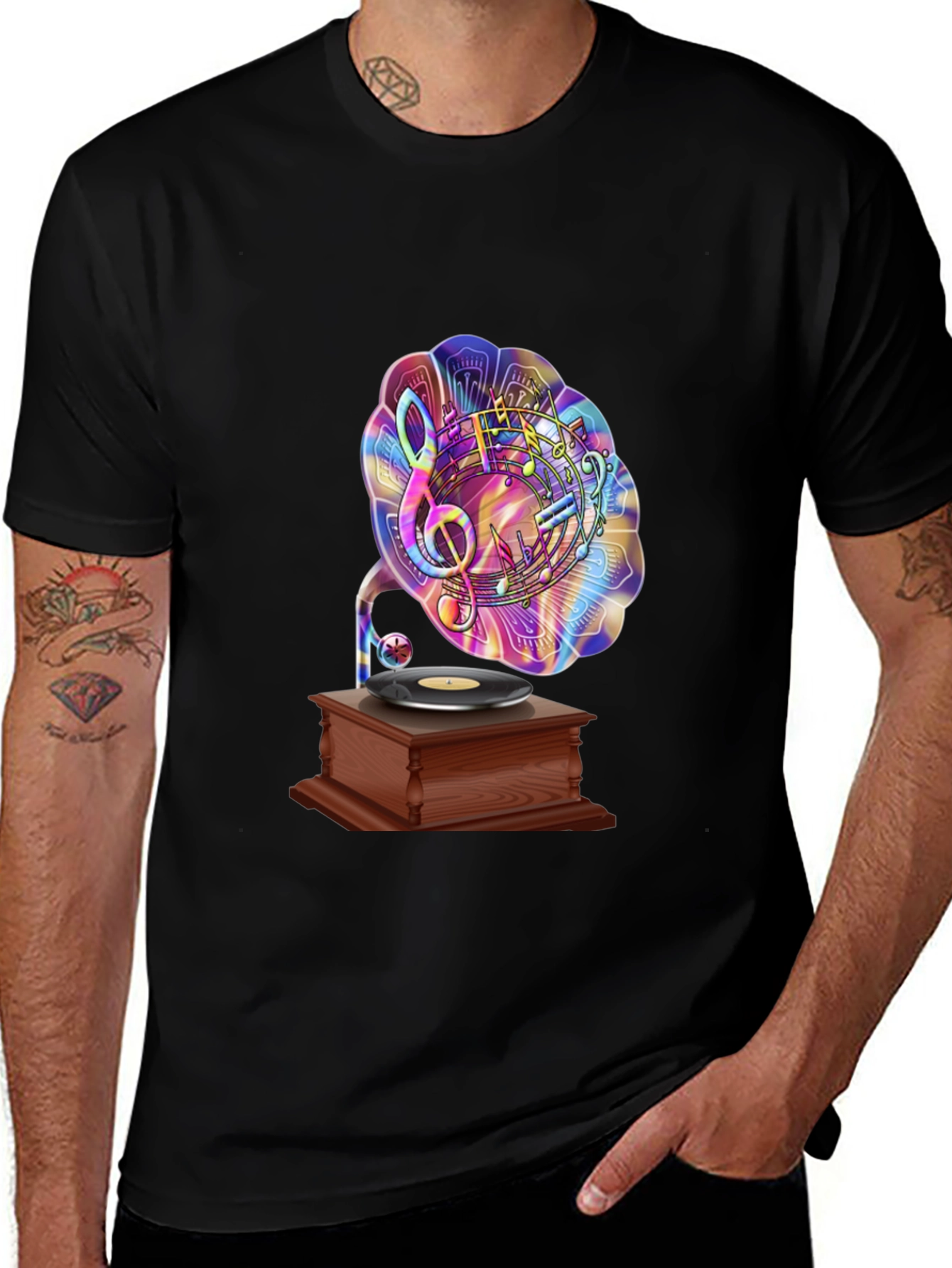 Music Lover's Gramophone Graphic Tee