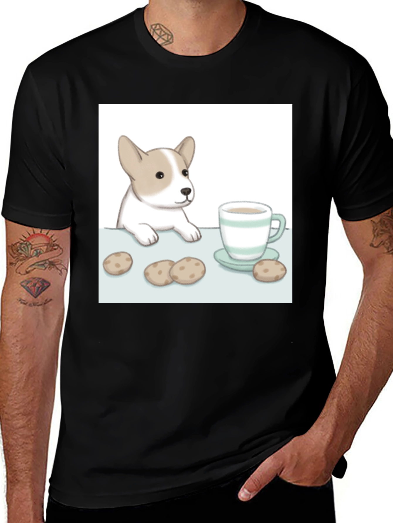 Variant 15 of Cute Puppy Coffee and Cookies Graphic T-Shirt