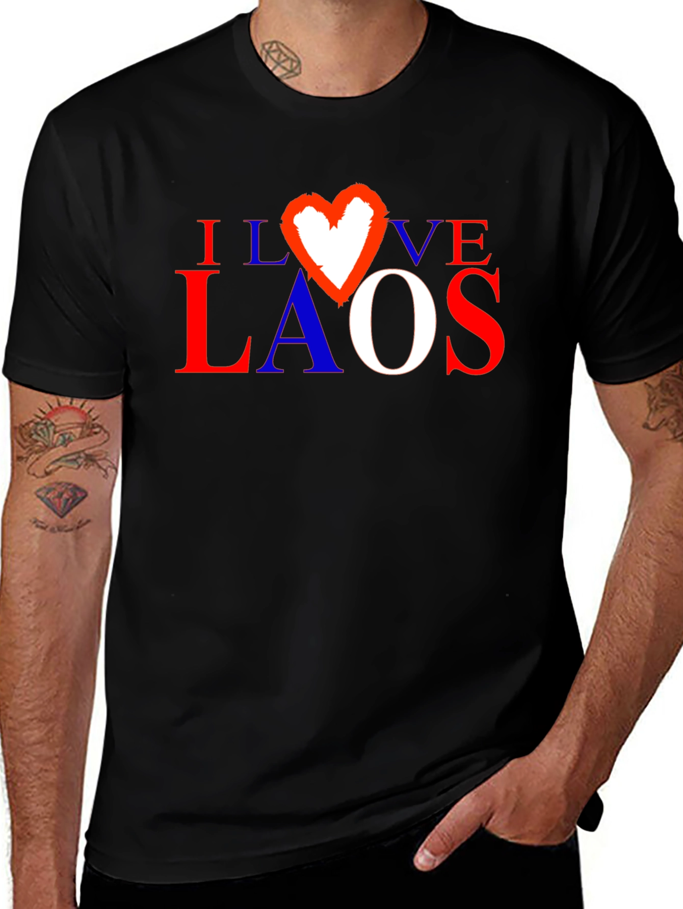 I Love Laos T-Shirt - Patriotic Design