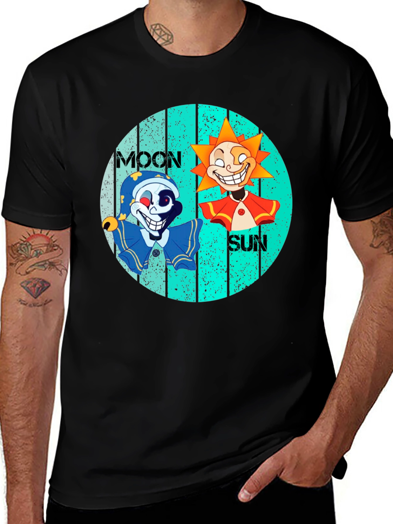 Variant 17 of Moon & Sun Tee - Graphic Print Black T-Shirt