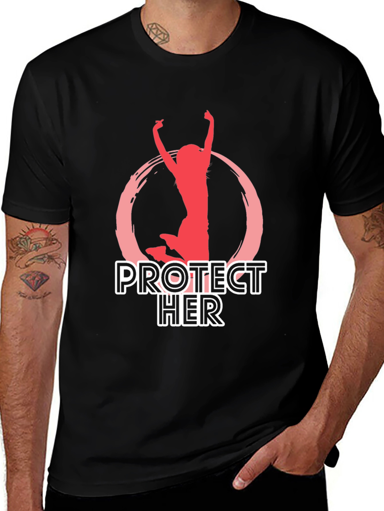 Variant 25 of Protect Her Black Graphic Tee