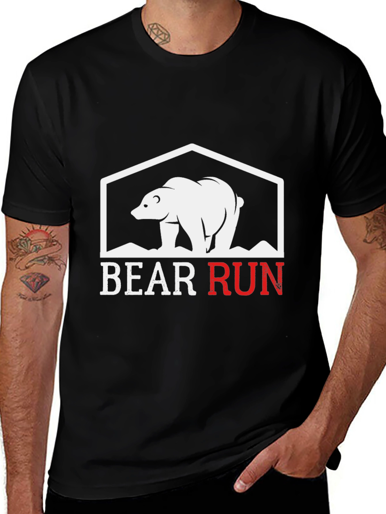 Variant 6 of Bear Run Graphic T-Shirt - Stylish & Comfortable