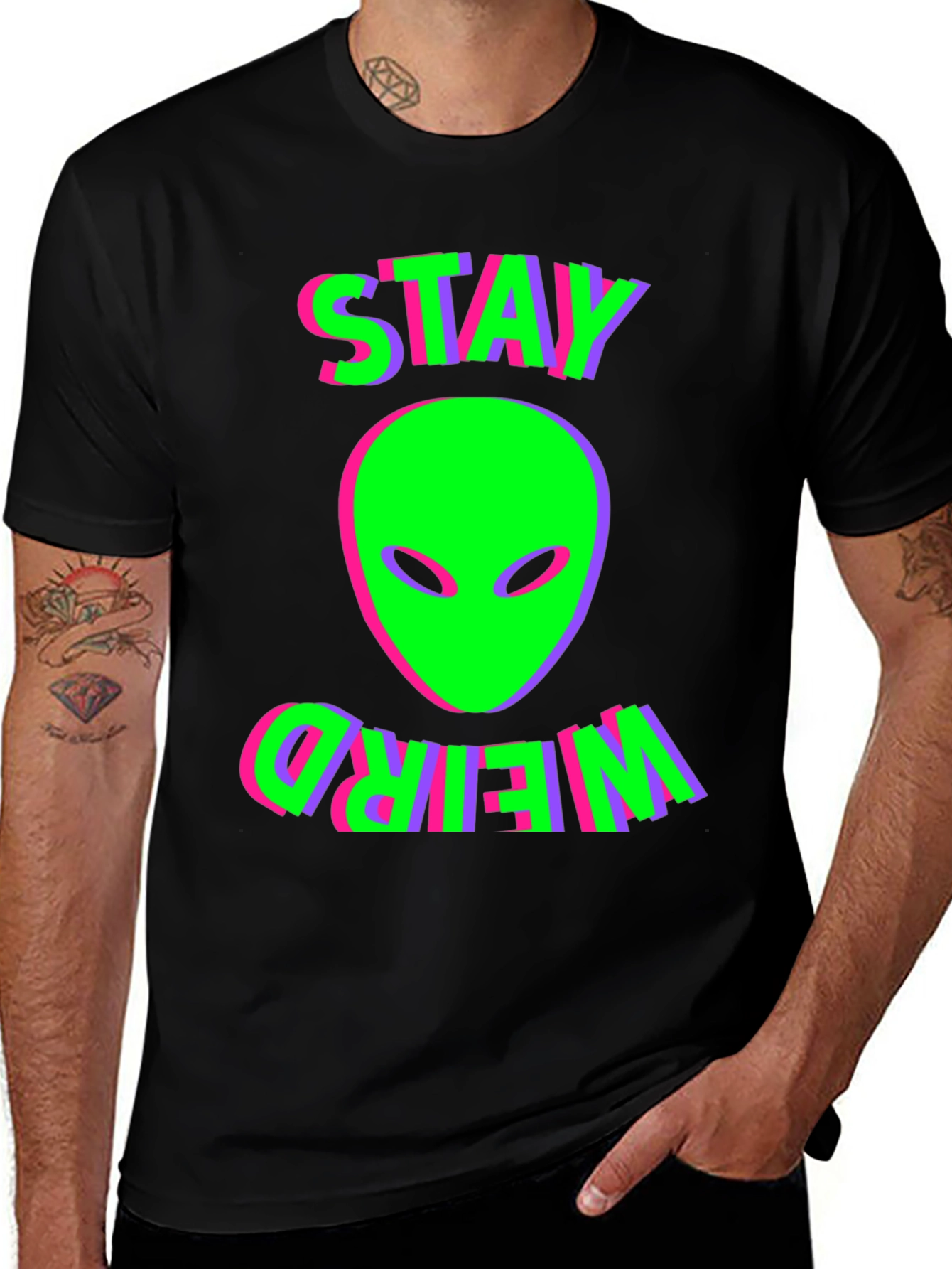 Variant 18 of Stay Weird Alien Graphic T-Shirt