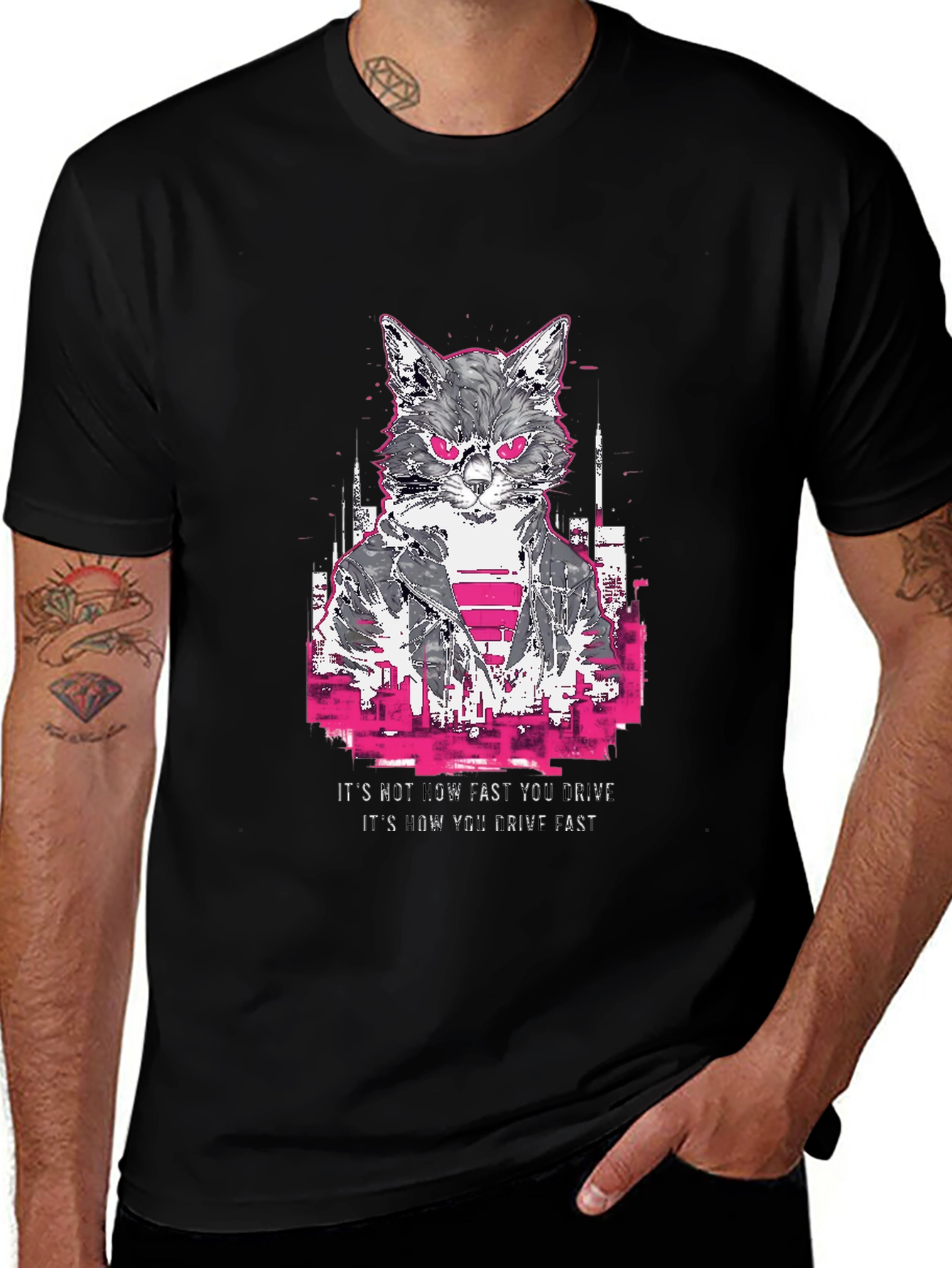 Variant 25 of Cool Cat Driver Graphic T-Shirt