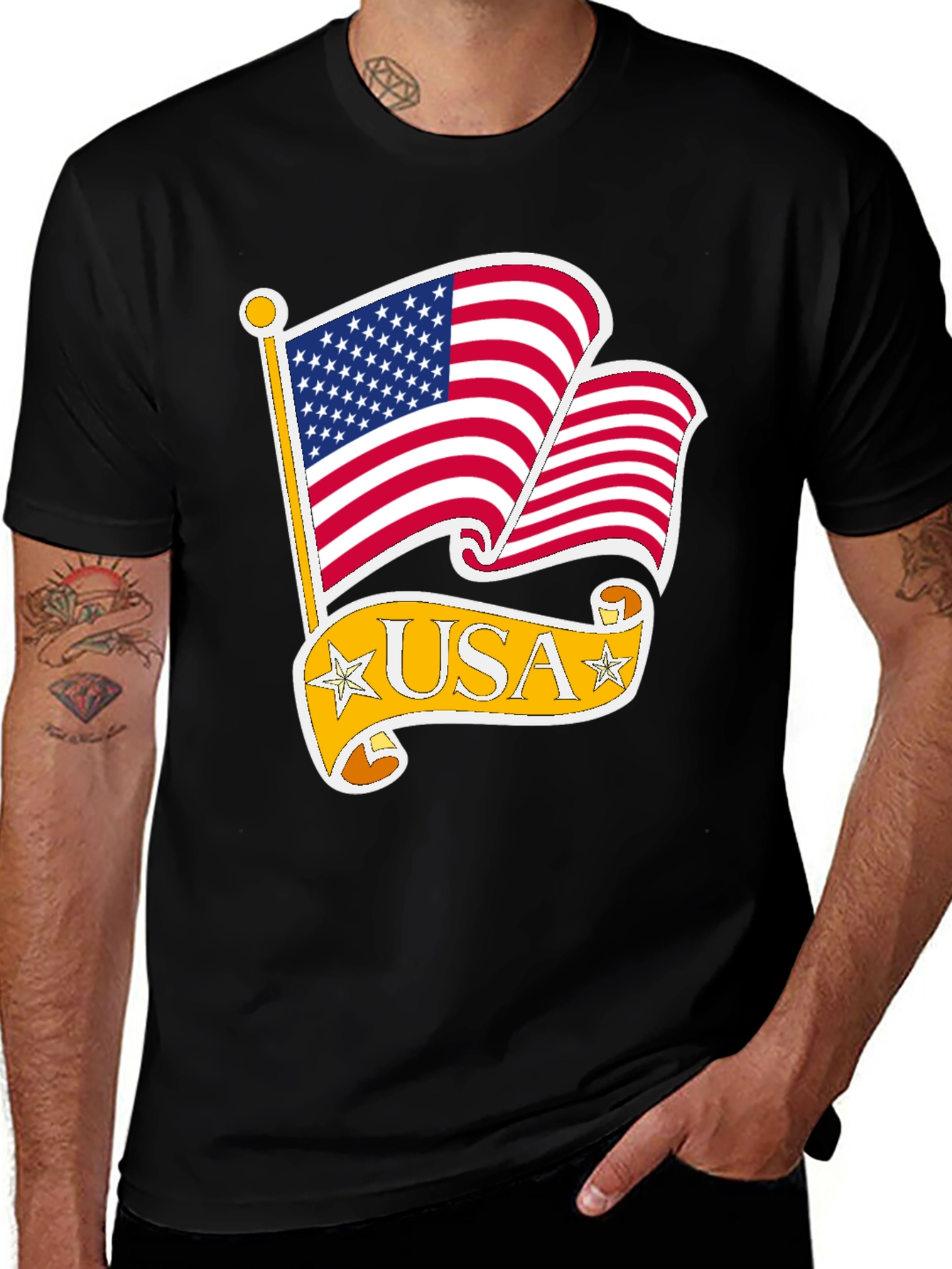 USA Flag Graphic Tee - Patriotic T-Shirt