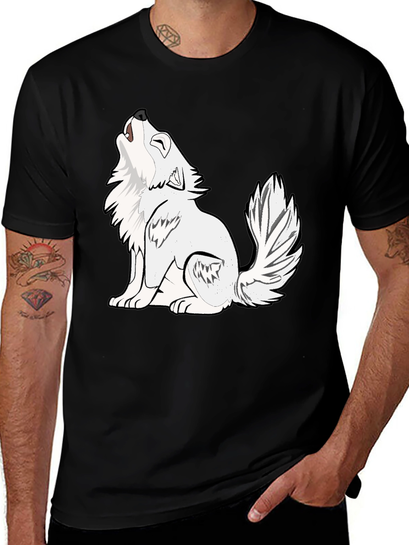 Variant 15 of Black Wolf Graphic T-Shirt - Men's